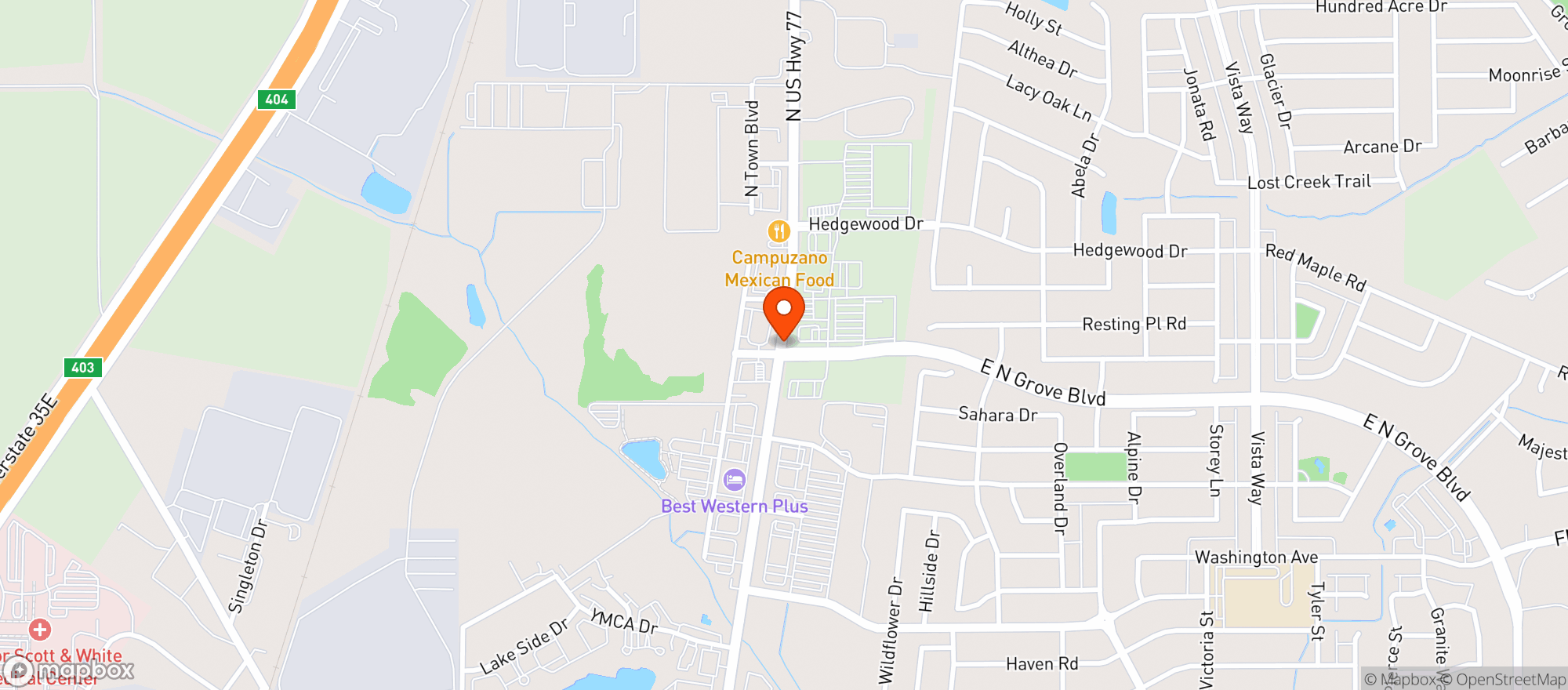 Map showing Tom Thumb Food & Pharmacy