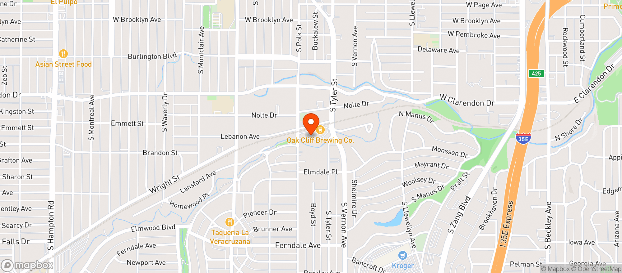 Map showing Oak Cliff Cultivators