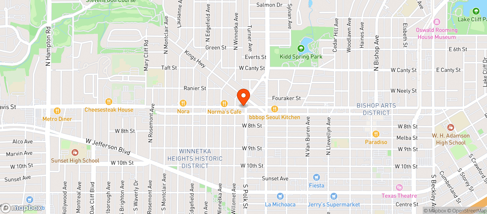 Map showing Dans Food Store