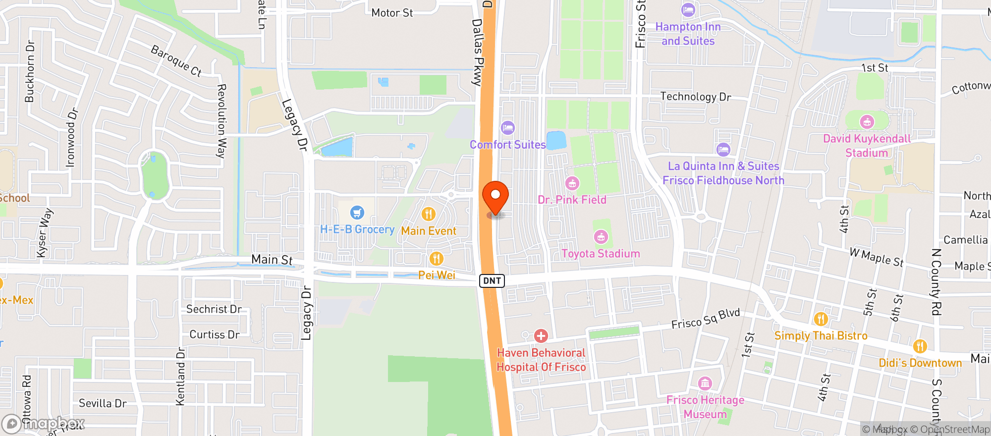 Map showing Blue Goose Cantina