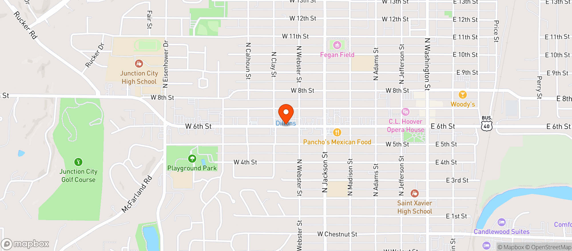 Map showing Dillons