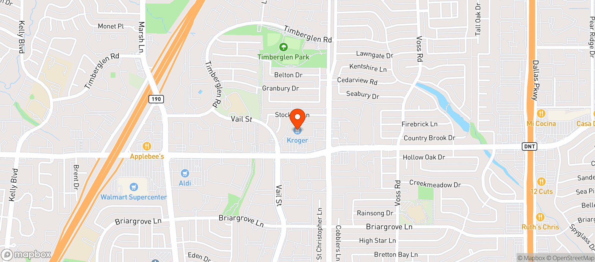 Map showing Kroger