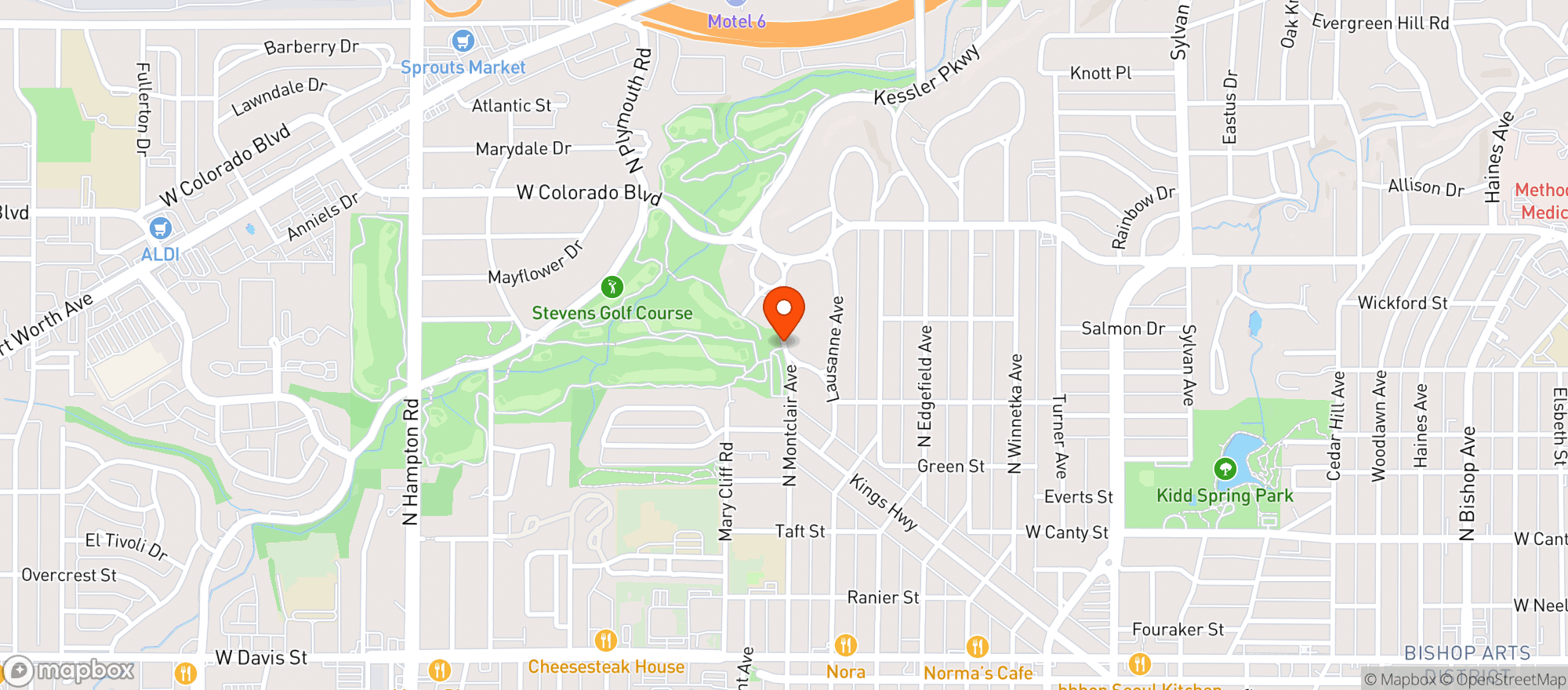 Map showing Stevens Park Golf Club