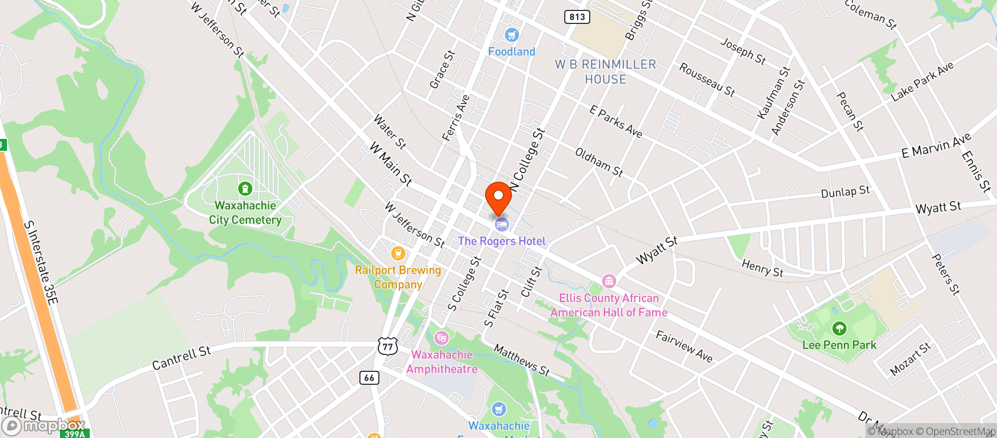 Map showing Bonnie & Clydes Speakeasy