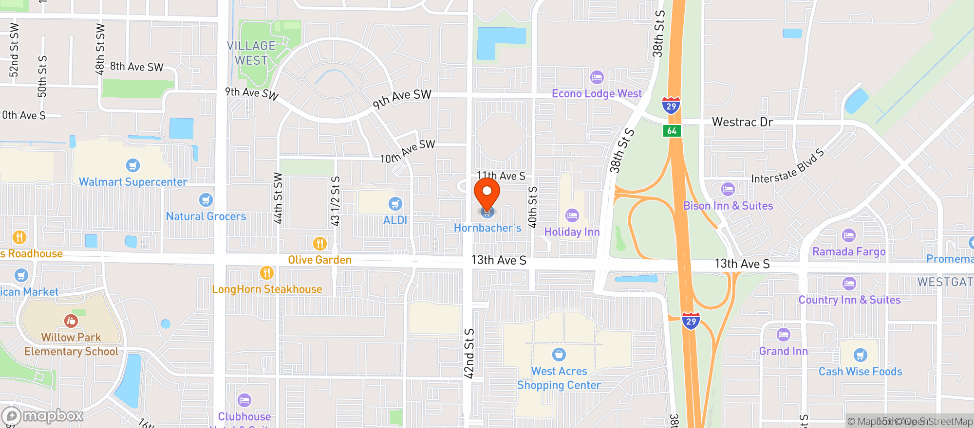 Map showing Village West Royal Liquors