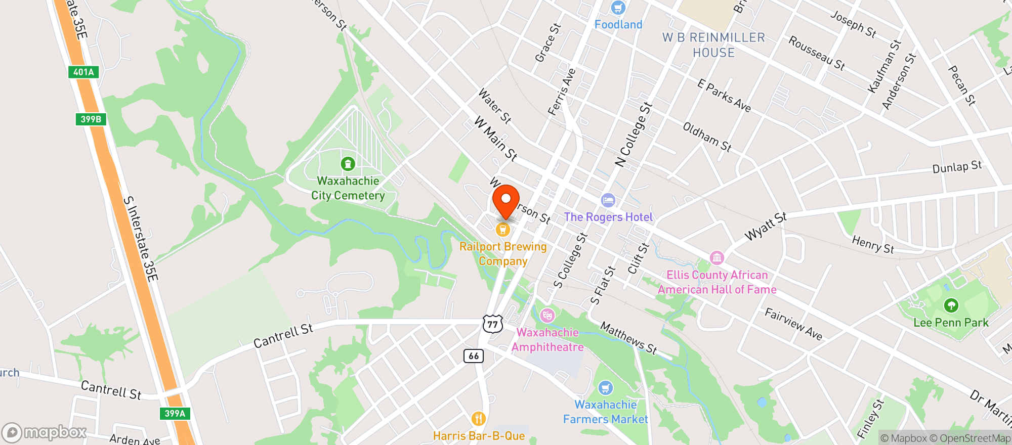 Map showing Railport Brewing Company
