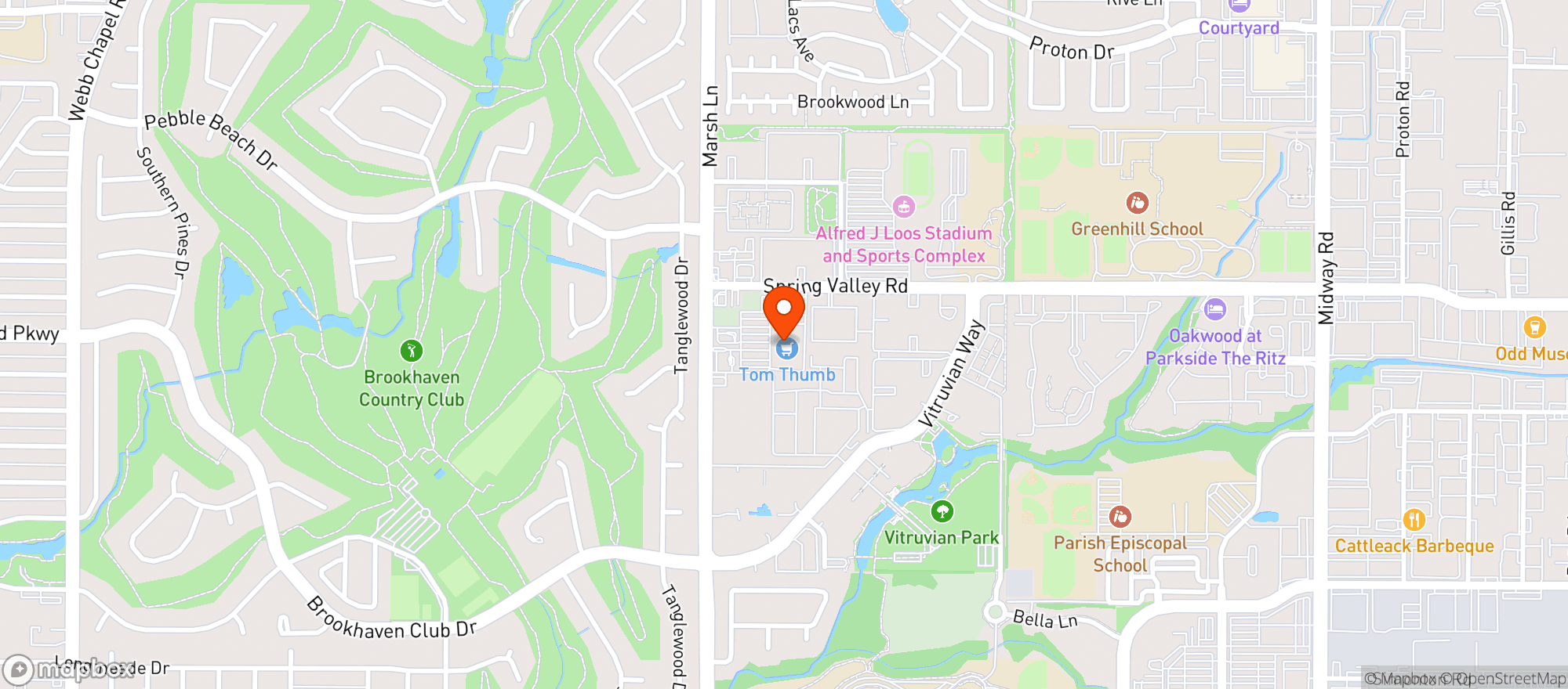 Map showing Tom Thumb Food & Pharma #2643