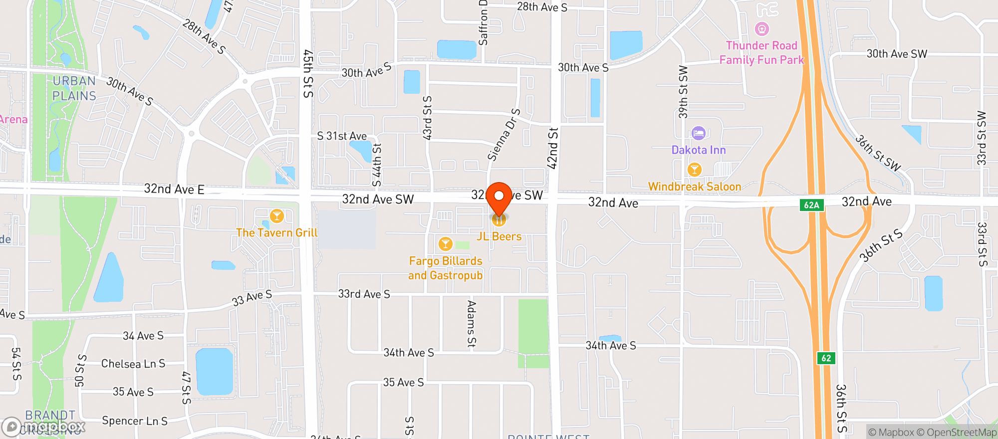 Map showing Jl Beers
