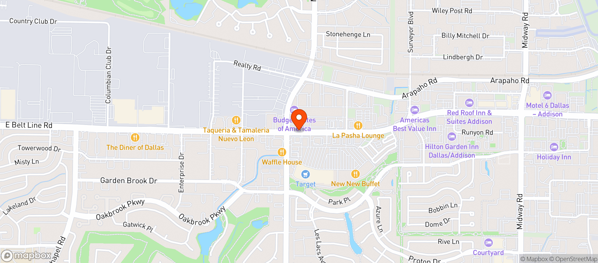 Map showing Whole Foods - Addison