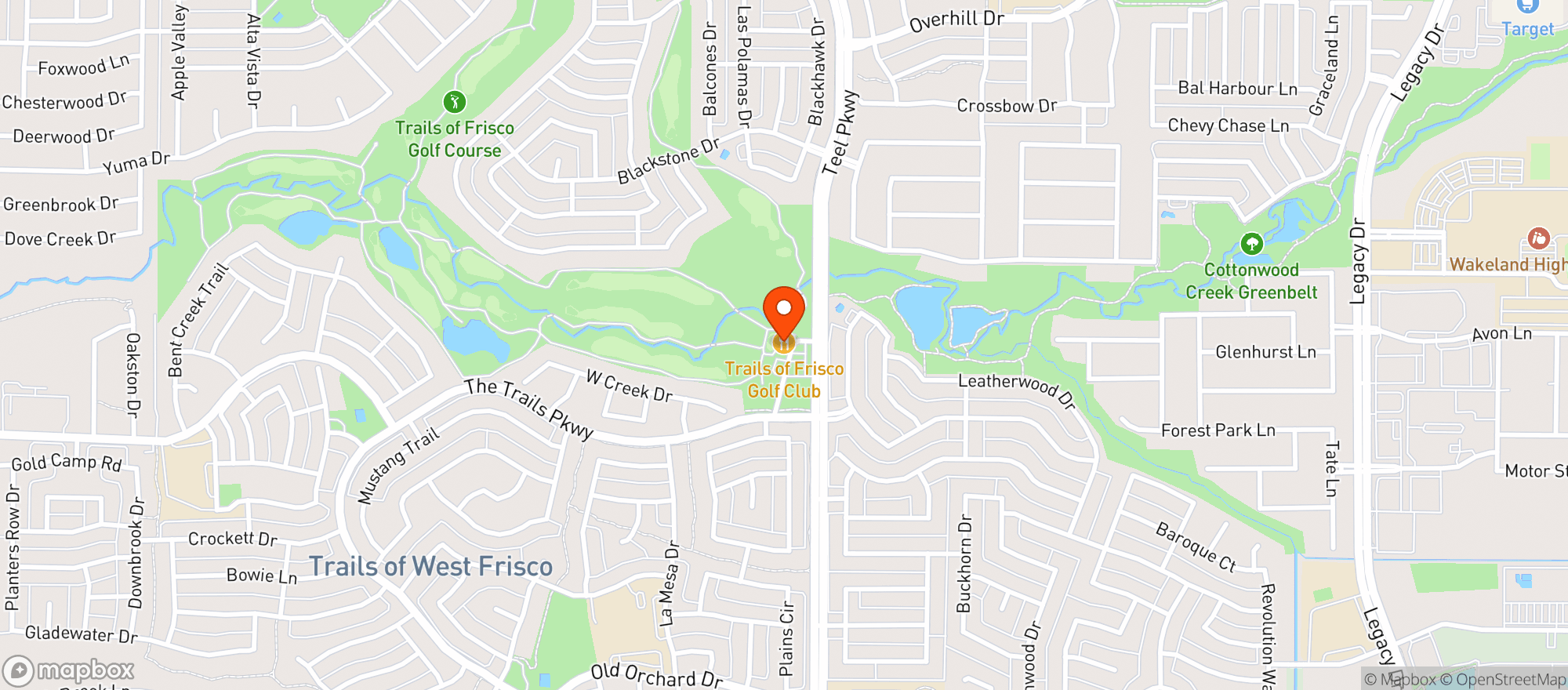 Map showing Trails Of Frisco