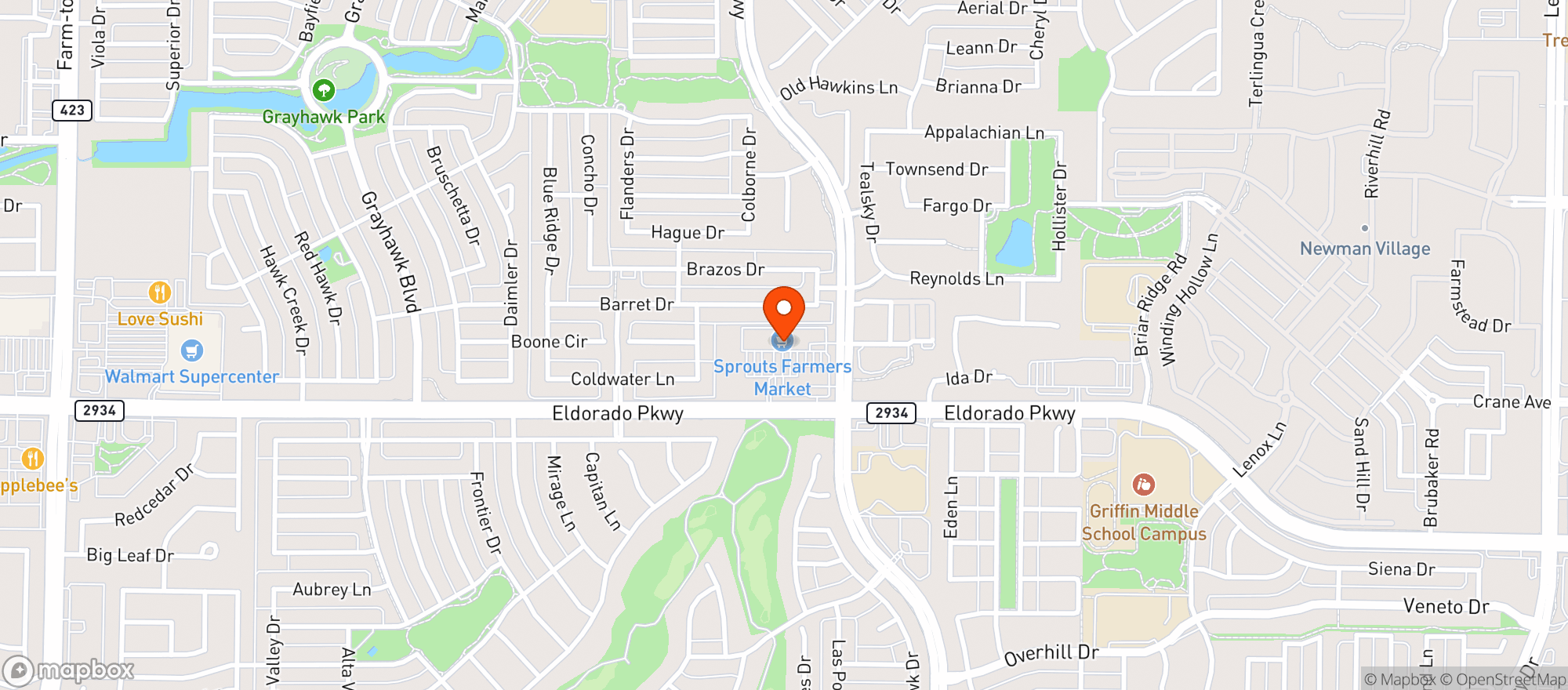 Map showing Sprouts Farmers Market