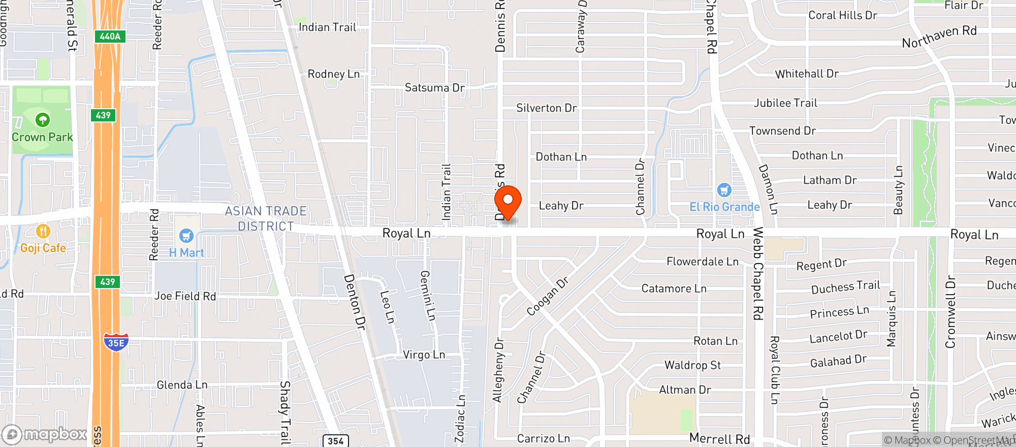 Map showing C Store - Royal