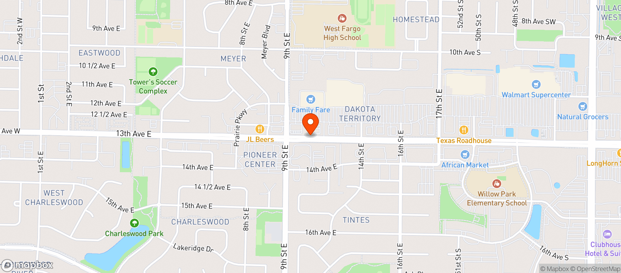 Map showing Family Fare Supermarket
