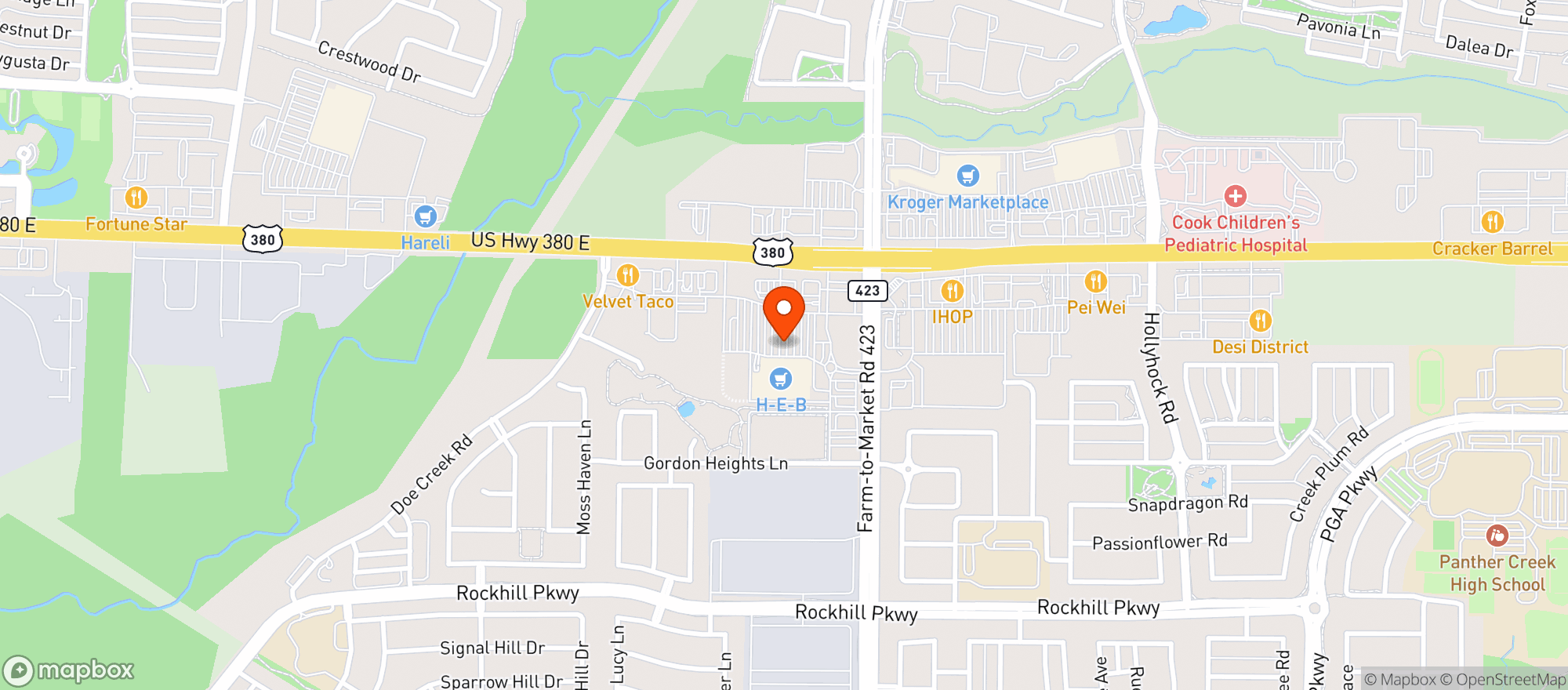 Map showing HEB #802 - Frisco 2