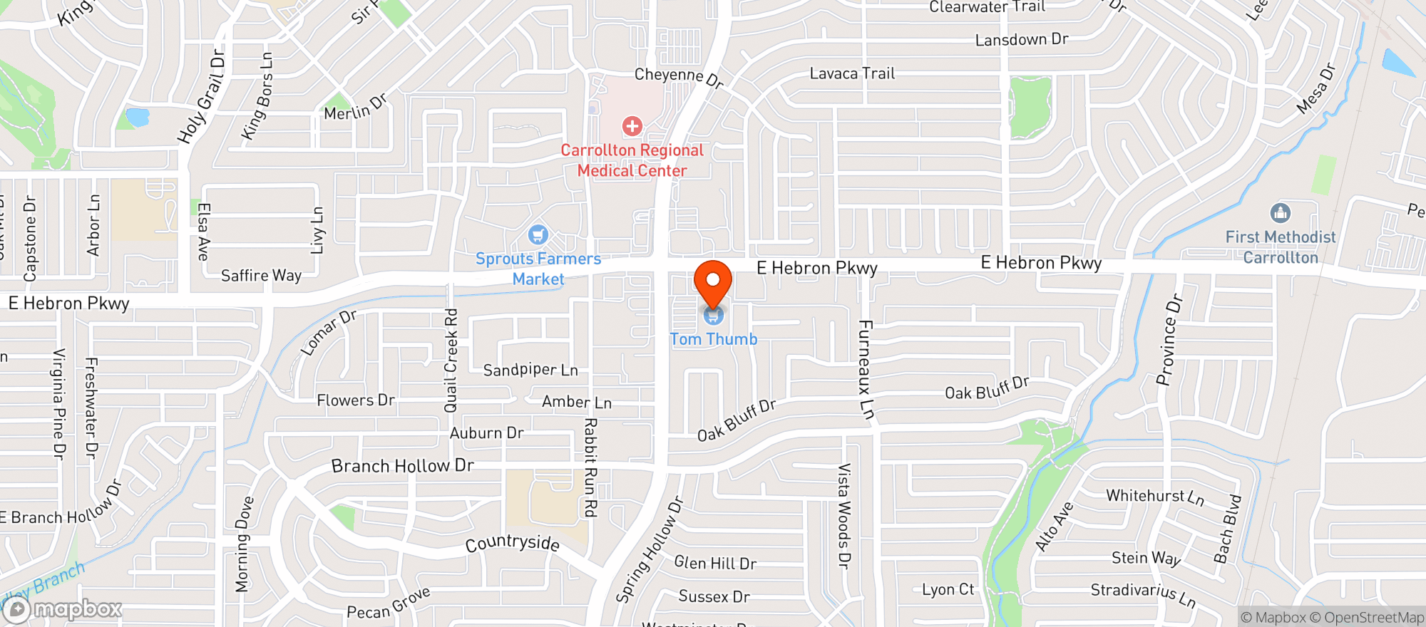Map showing Tom Thumb Food & Pharma #2590