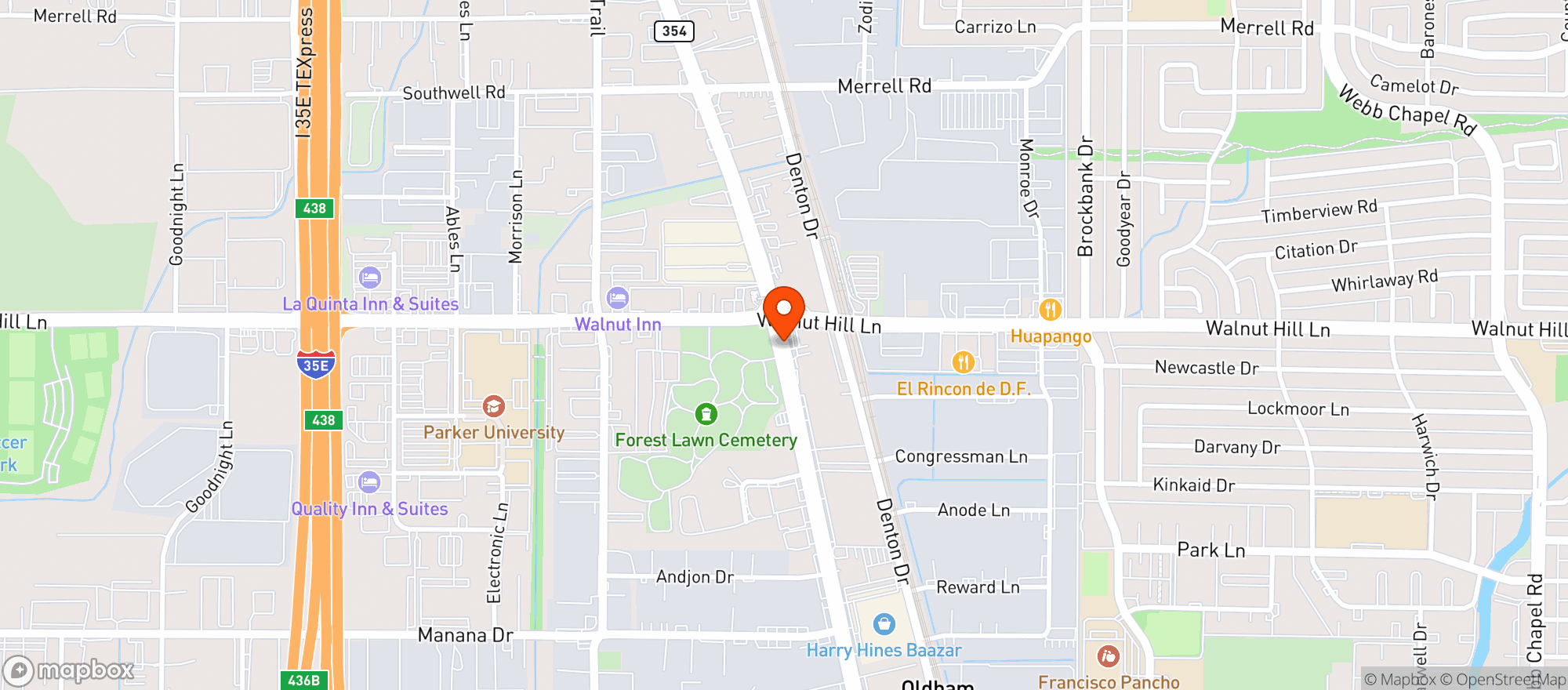 Map showing DFW Smoke & Vapor Distro LLC