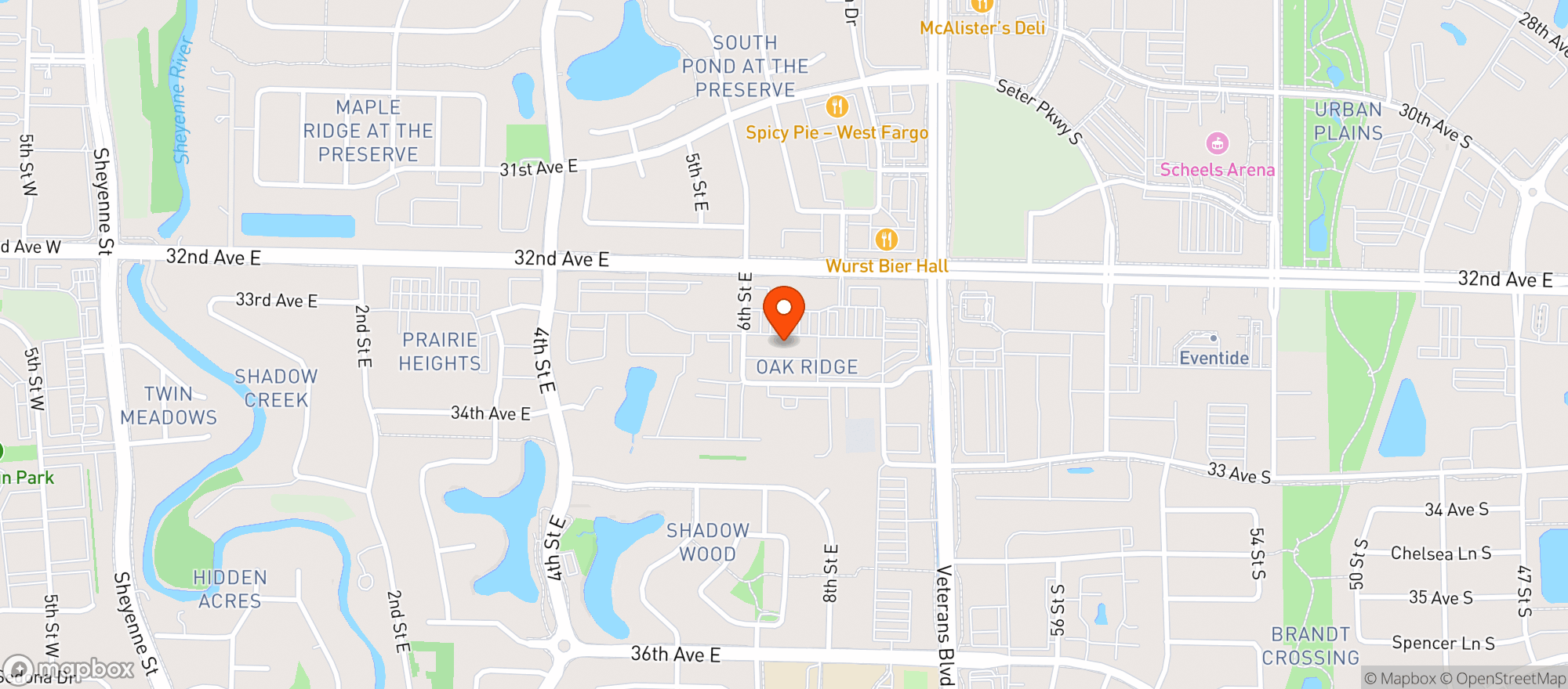 Map showing Louies Sports Bar & Grill