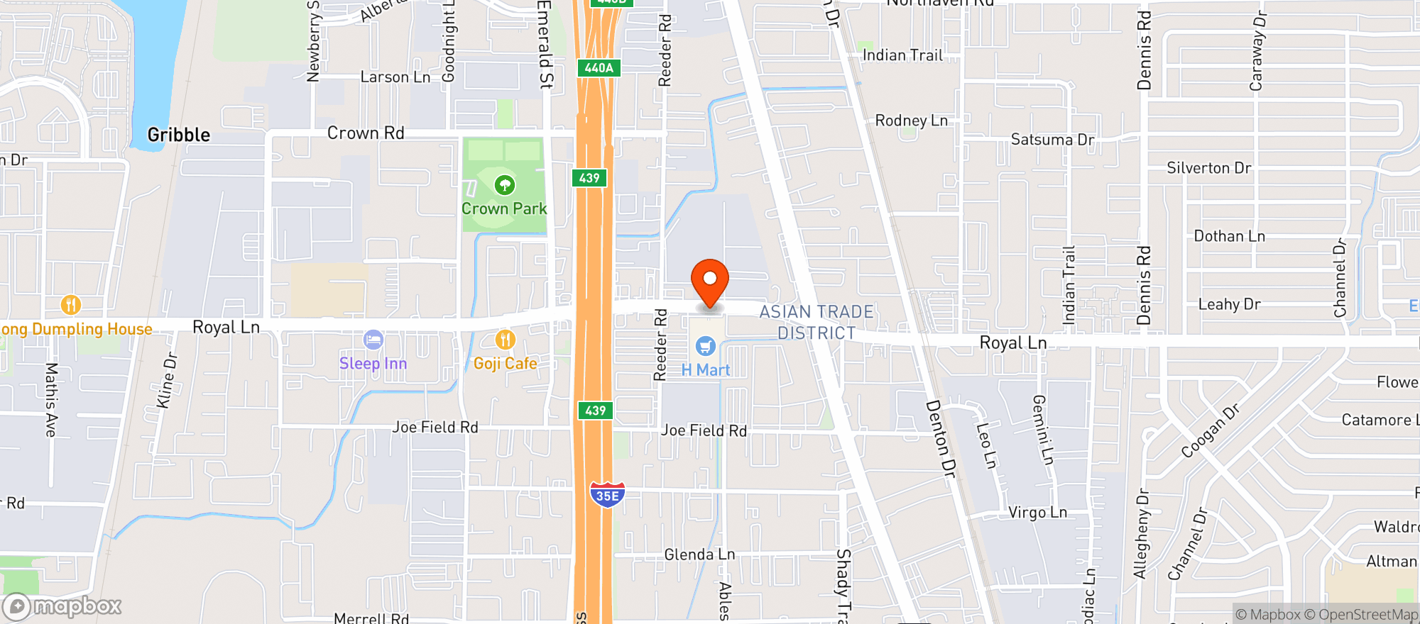 Map showing H Mart