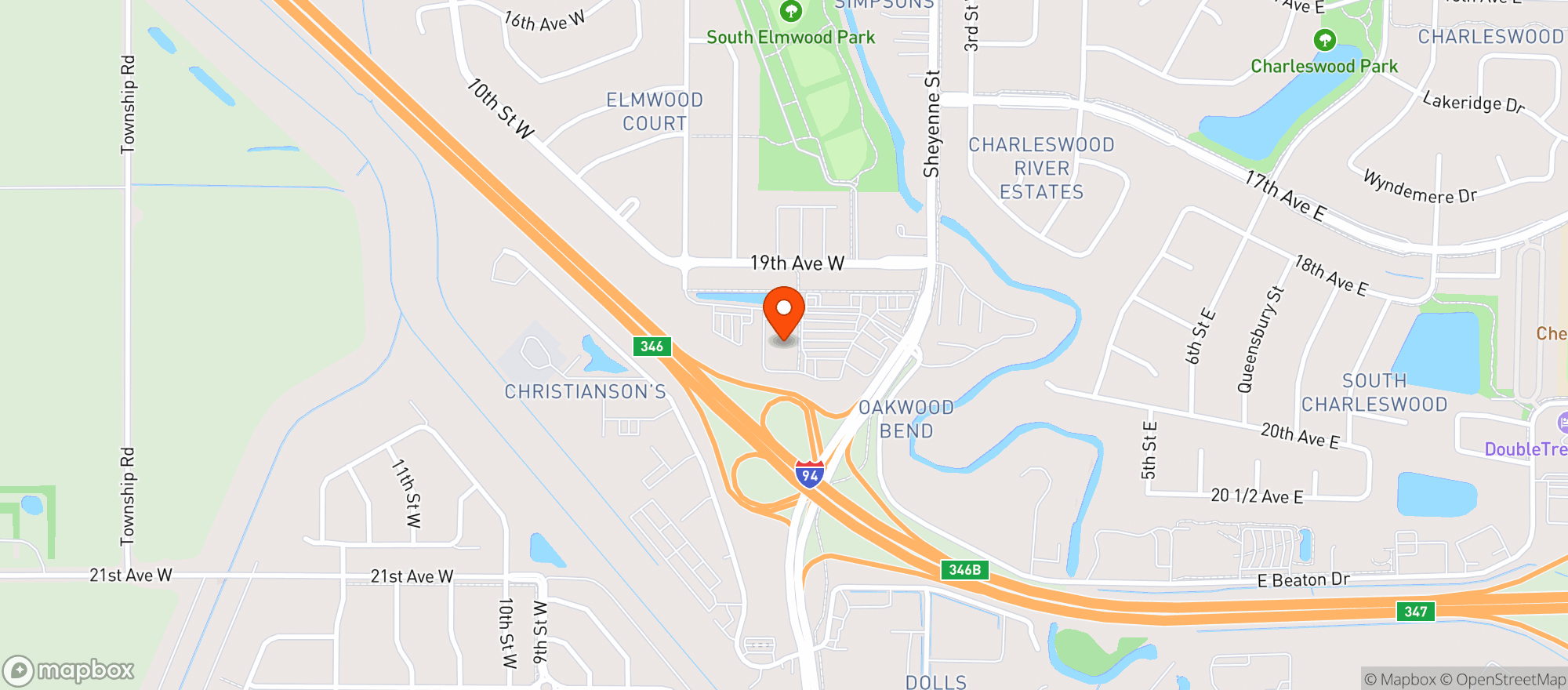 Map showing HORNBACHER'S (WEST FARGO)
