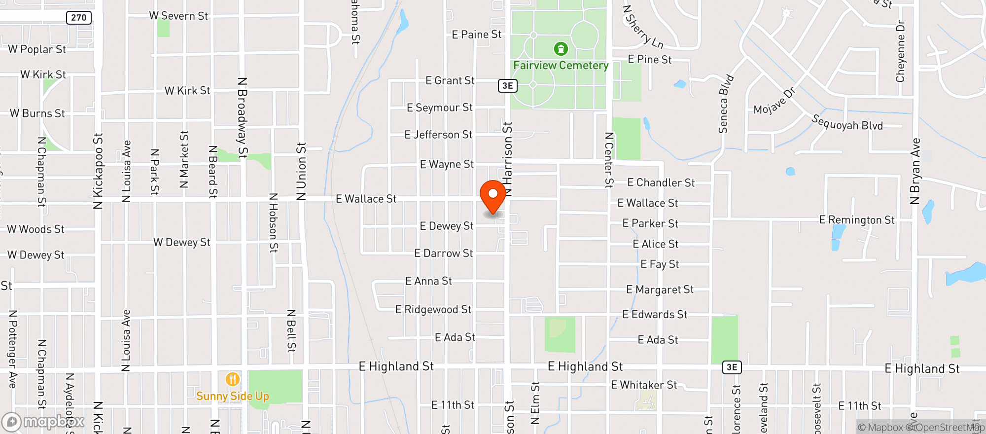 Map showing CHEAP SHOTS WINE & SPIRITS