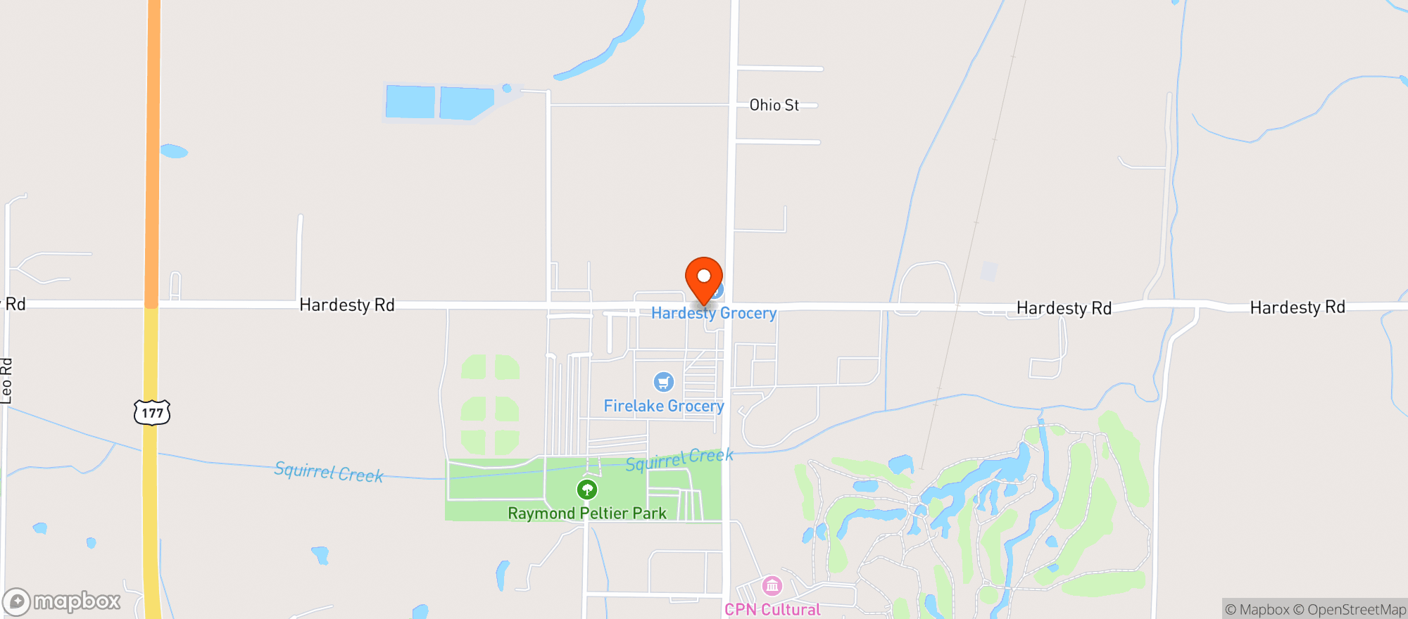 Map showing Fire Lake Corner Store