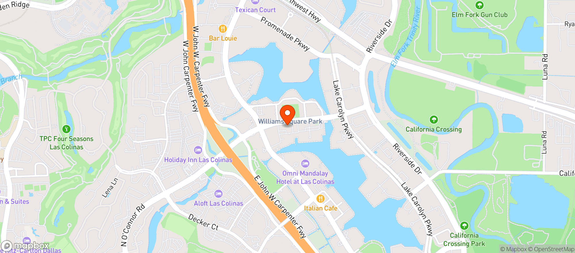 Map showing Cork & Pig - Las Colinas