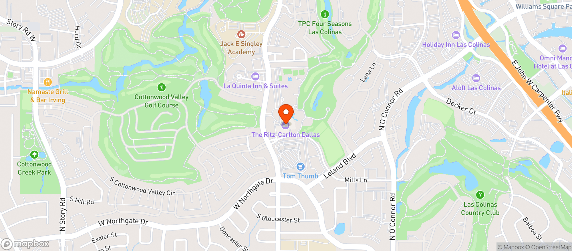 Map showing Ritz Carlton