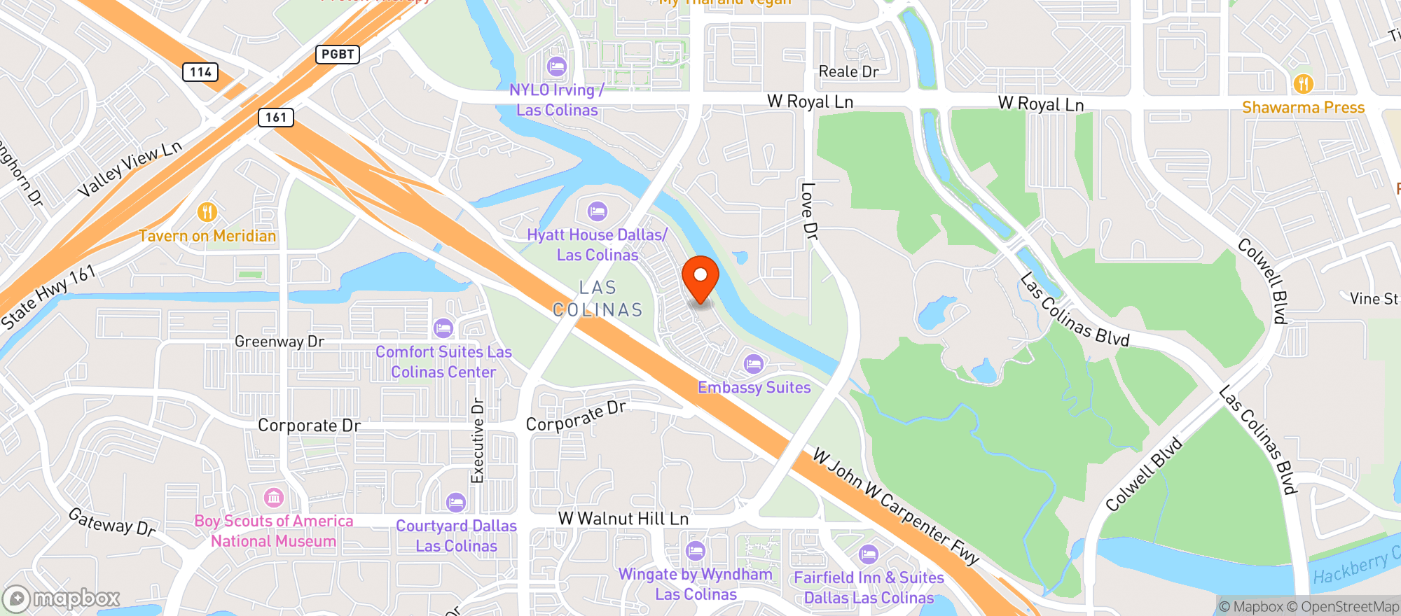 Map showing Vaporia Irving John Carpenter