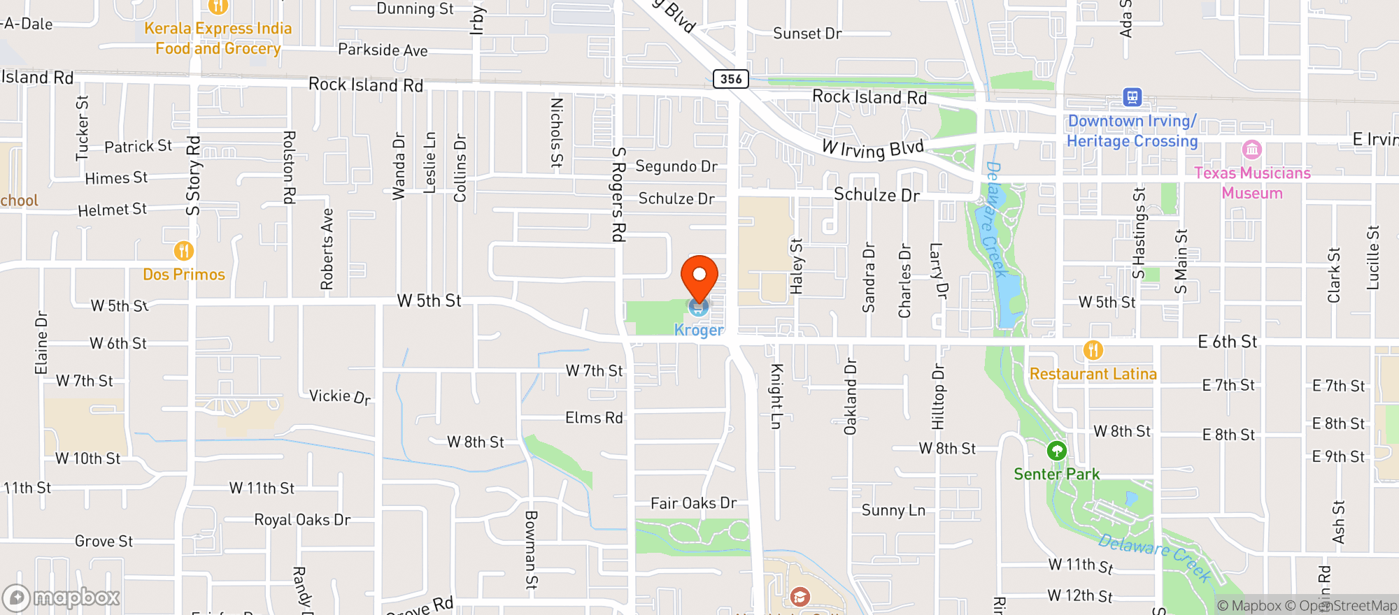 Map showing Kroger
