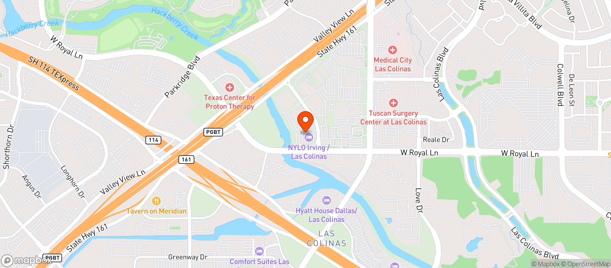 Map showing Nylo Las Colinas