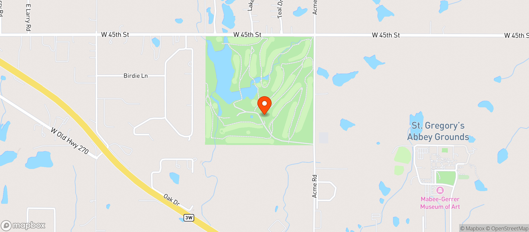 Map showing Elks Lodge