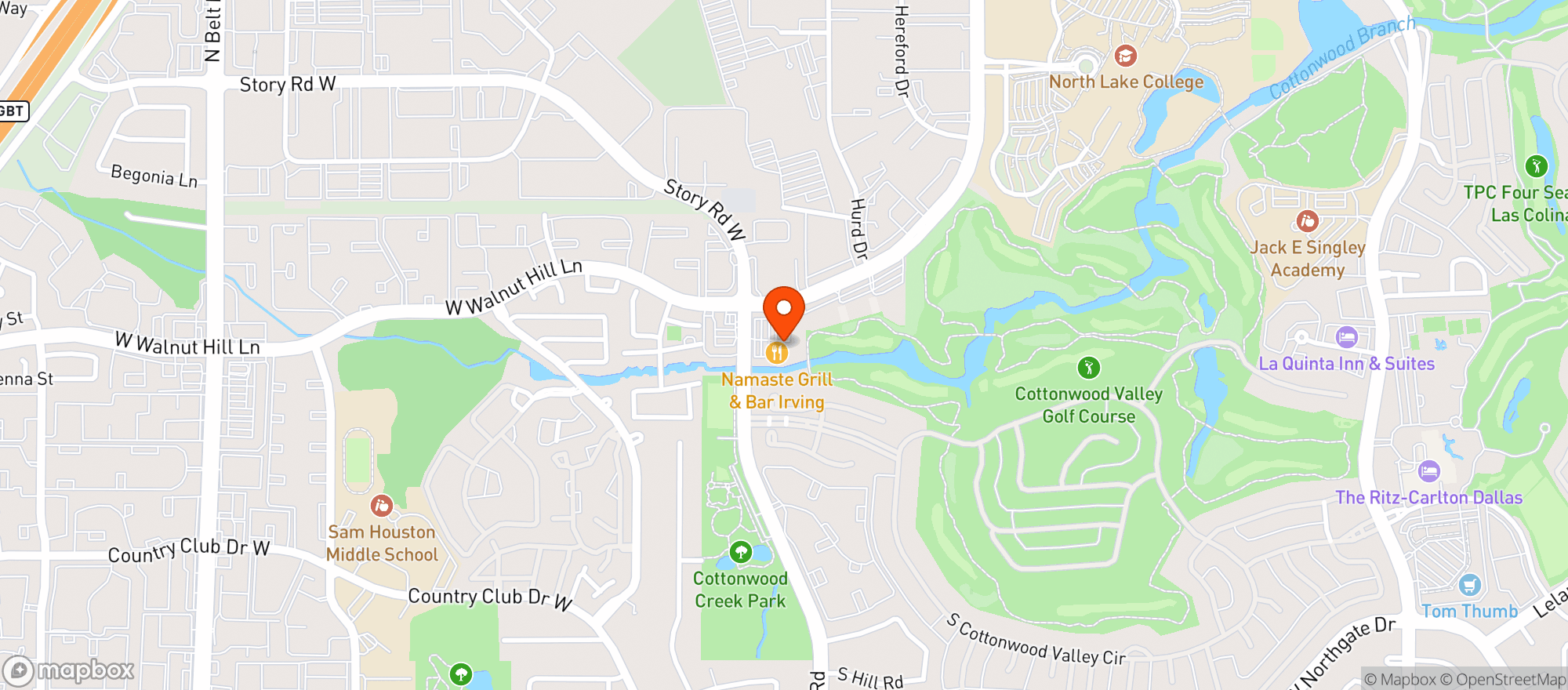 Map showing Namaste Grill & Bar