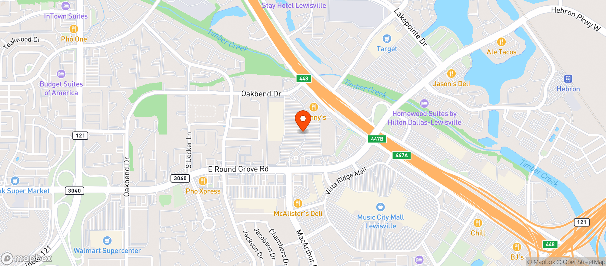 Map showing TOTAL WINE - LEWISVILLE