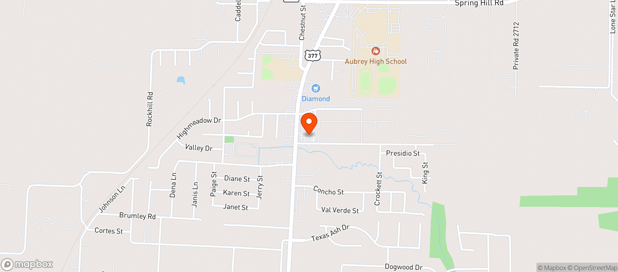 Map showing Allsup's