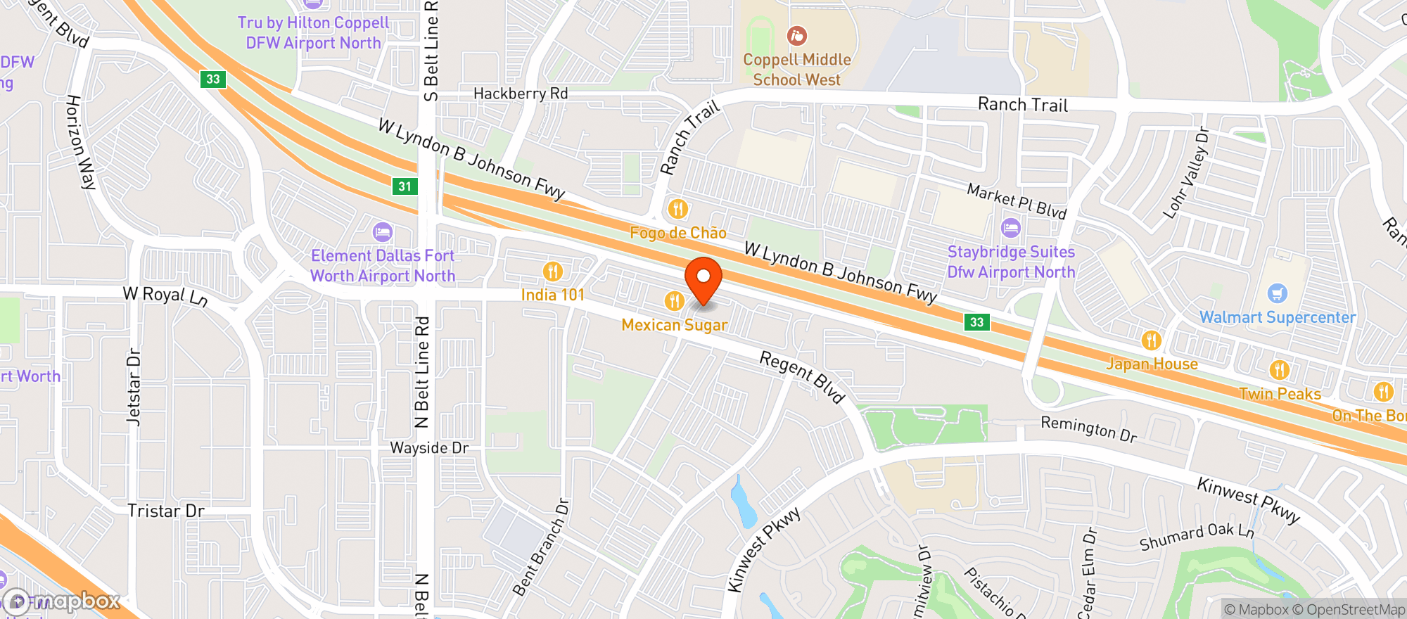 Map showing Sickies Garage Burgers & Brew