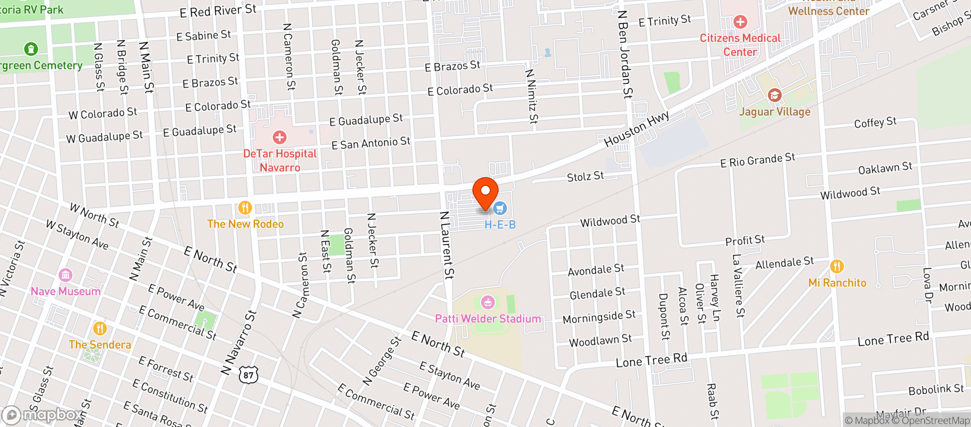 Map showing Heb