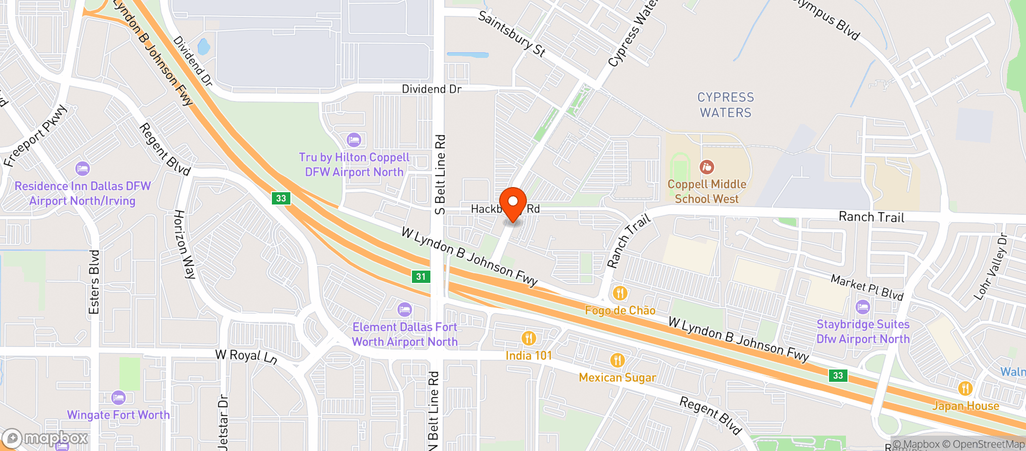 Map showing Applejacks Liquor
