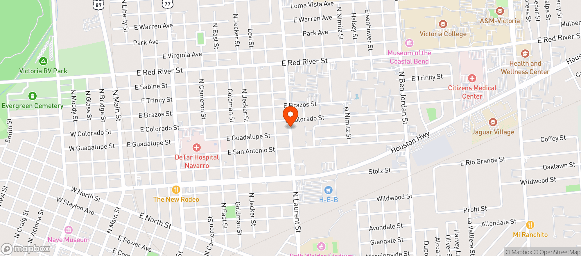Map showing Casa Jalisco