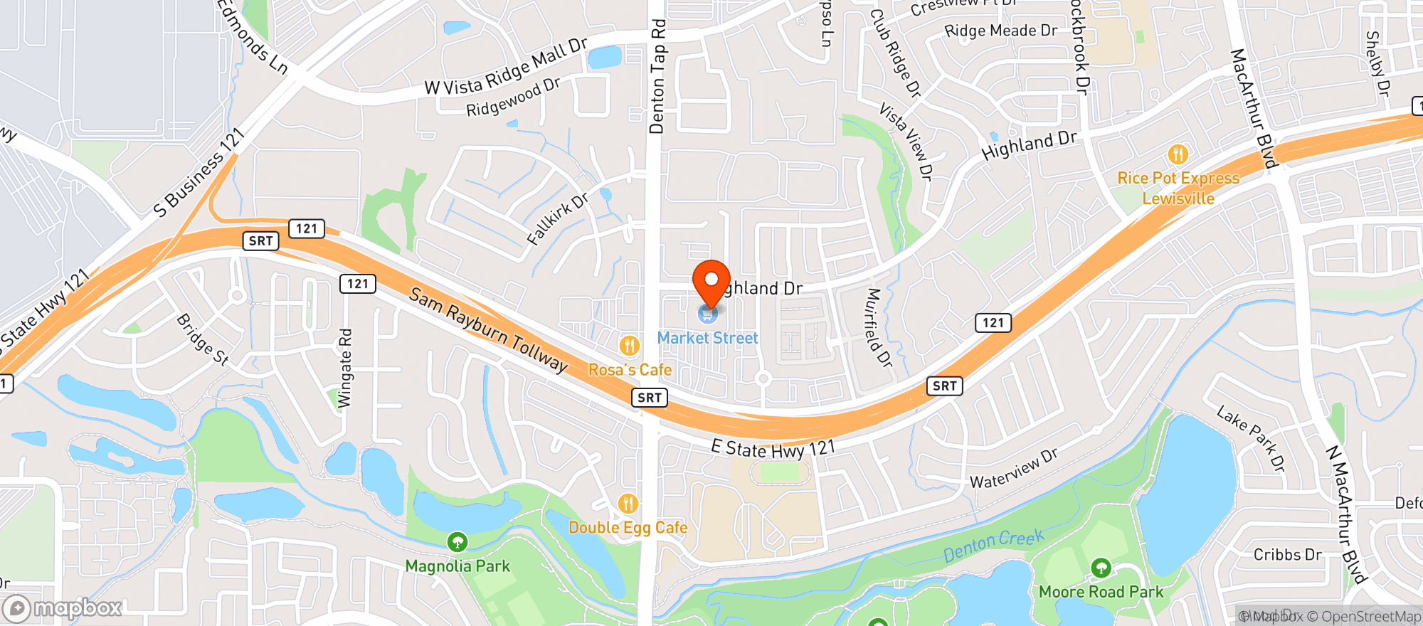Map showing Market Street