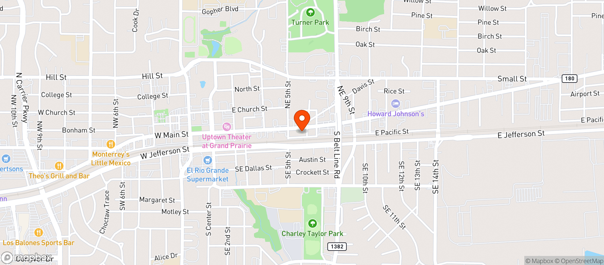 Map showing Birrieria Aguinaga