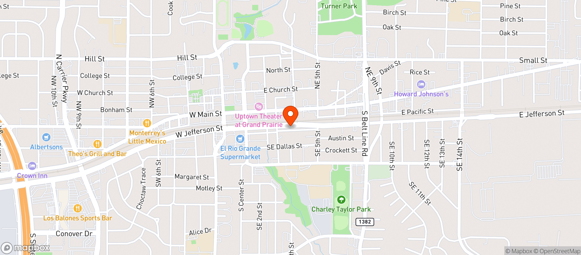 Map showing Green House Smoke and Vapes TX