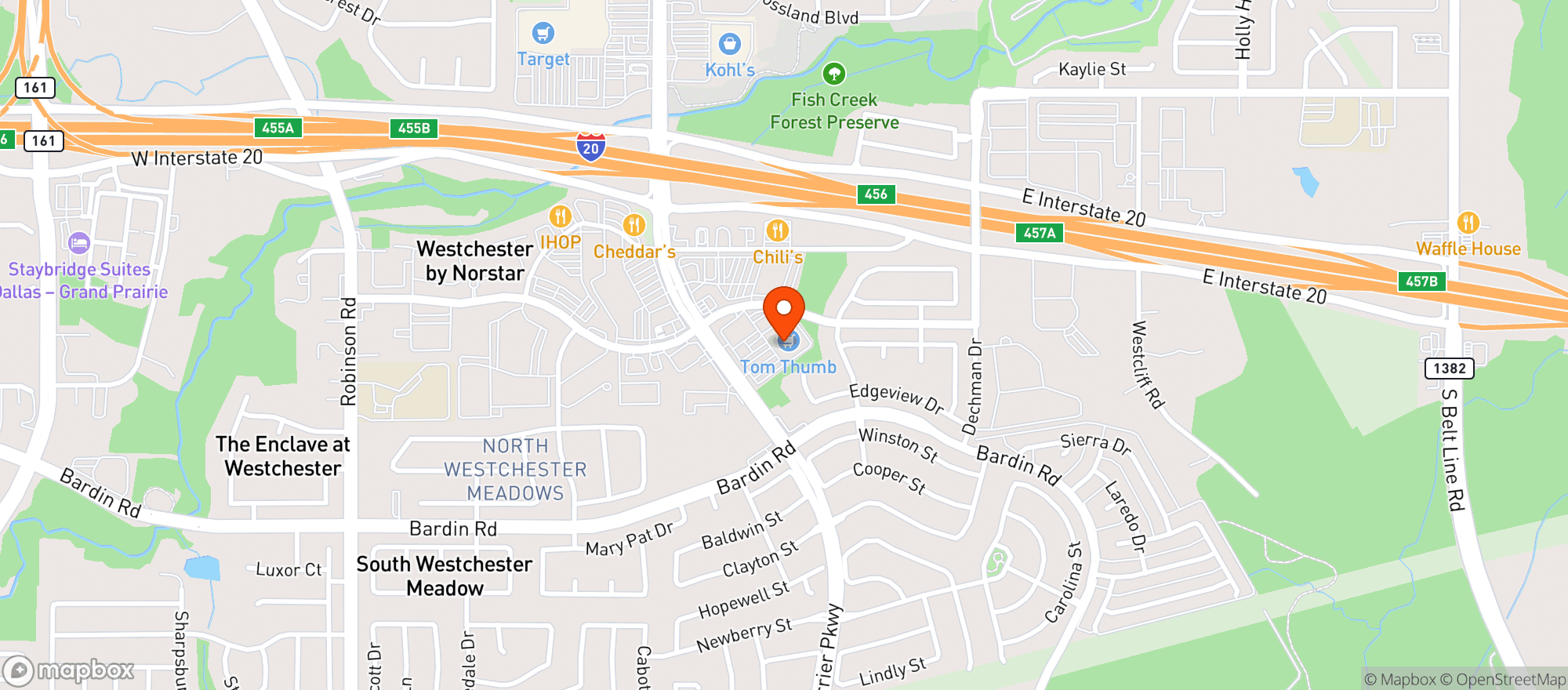 Map showing Tom Thumb Food & Pharmacy