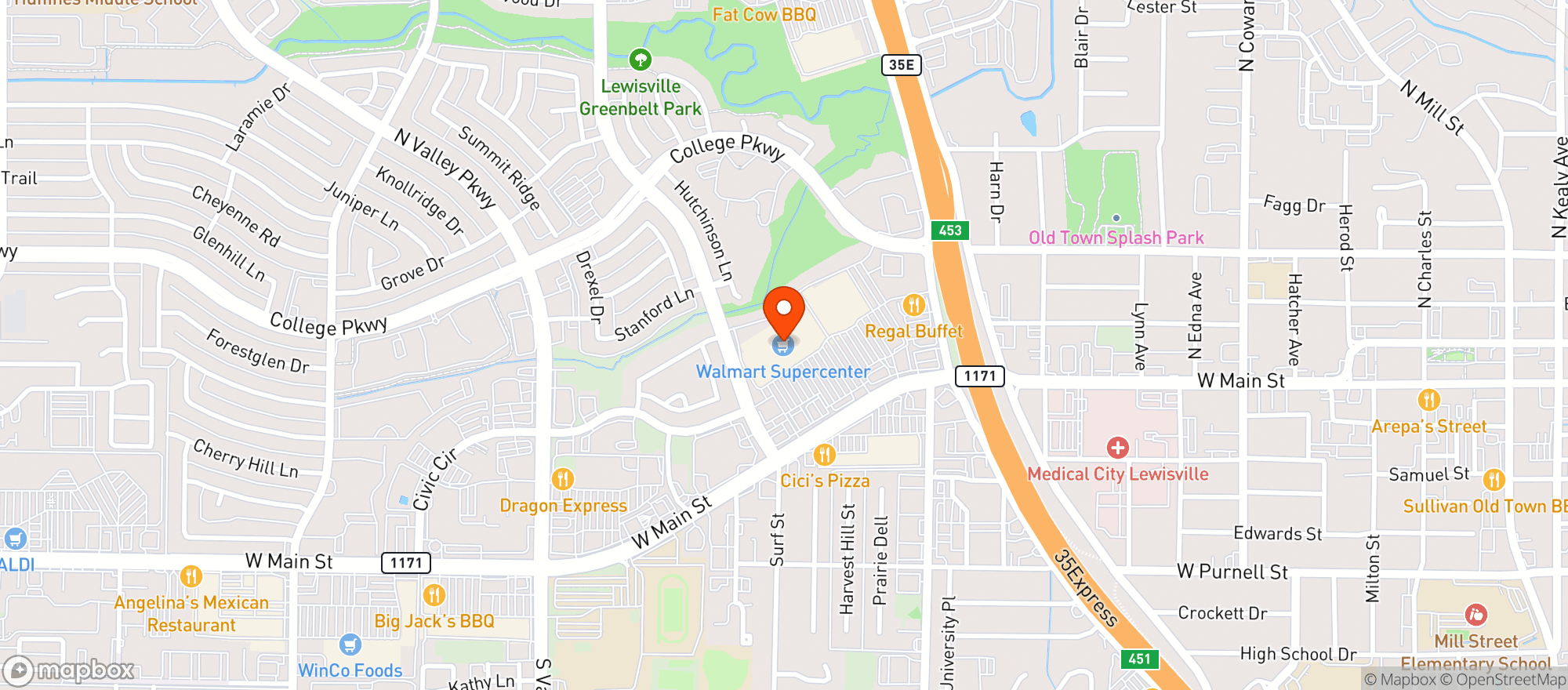 Map showing Walmart Supercenter