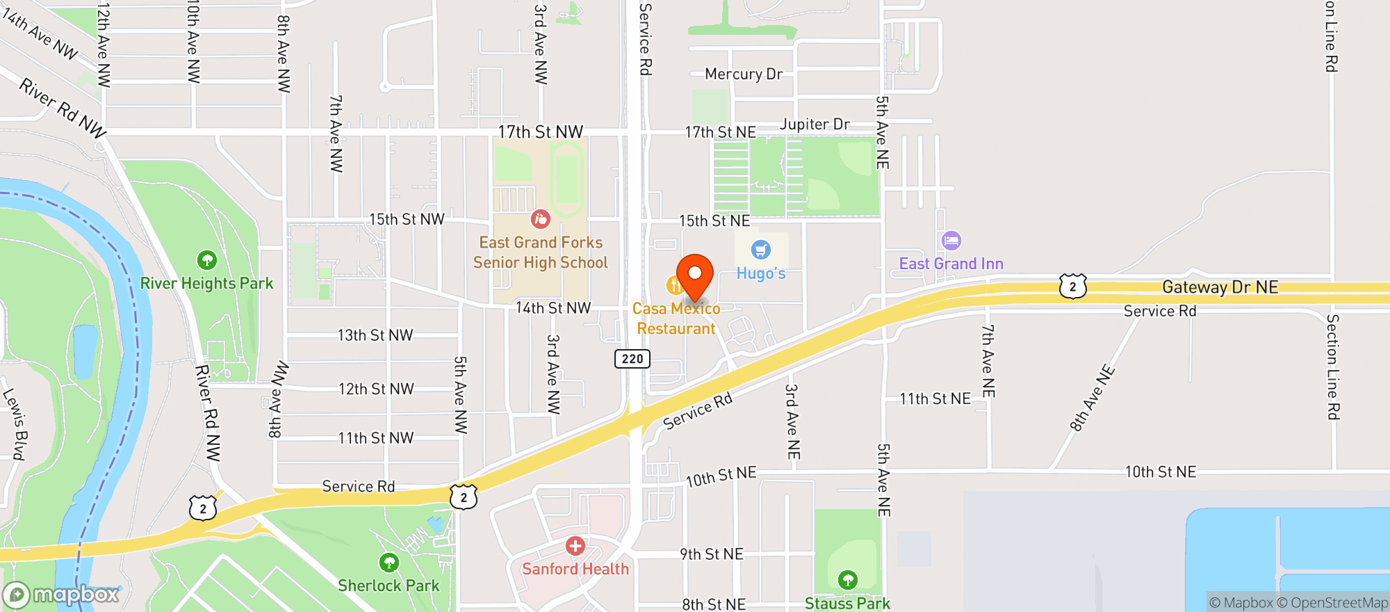 Map showing Hugos Wine & Spirits