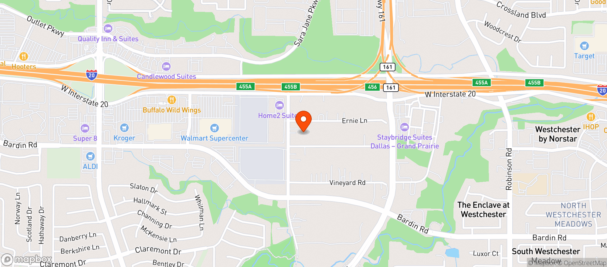 Map showing Texas Roadhouse