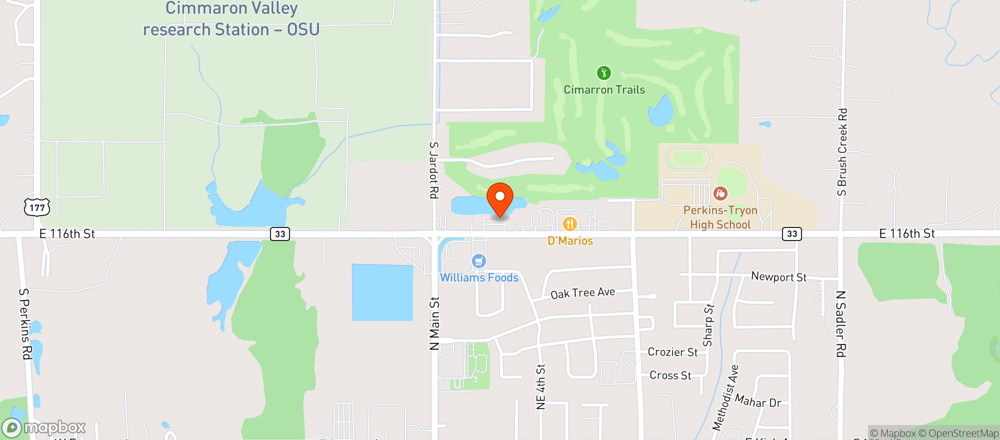 Map showing Perkins Whiskey N Wine