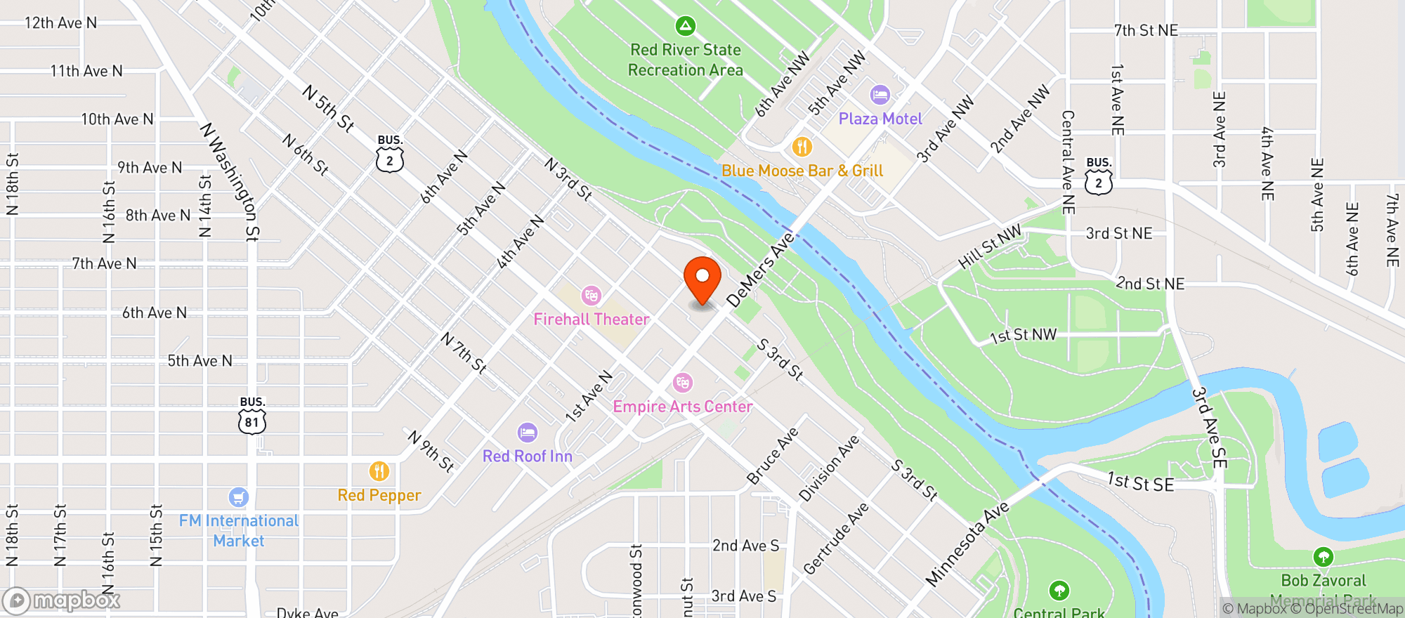 Map showing Brick & Barley Bar & Rest
