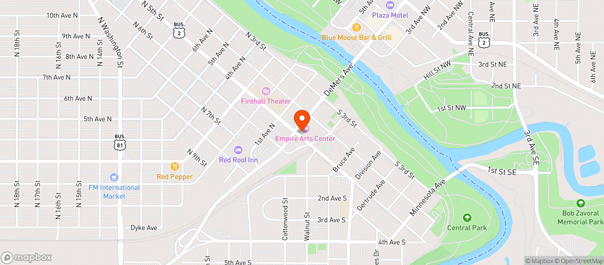 Map showing Harrys Steakhouse