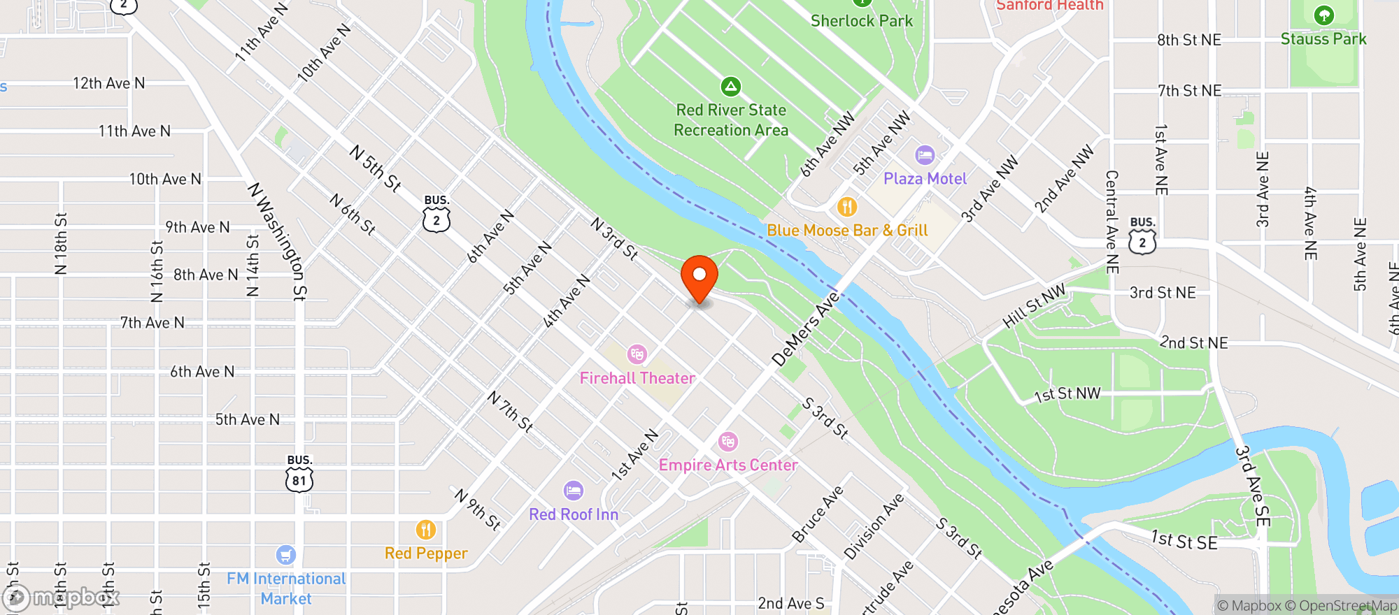 Map showing Toasted Frog