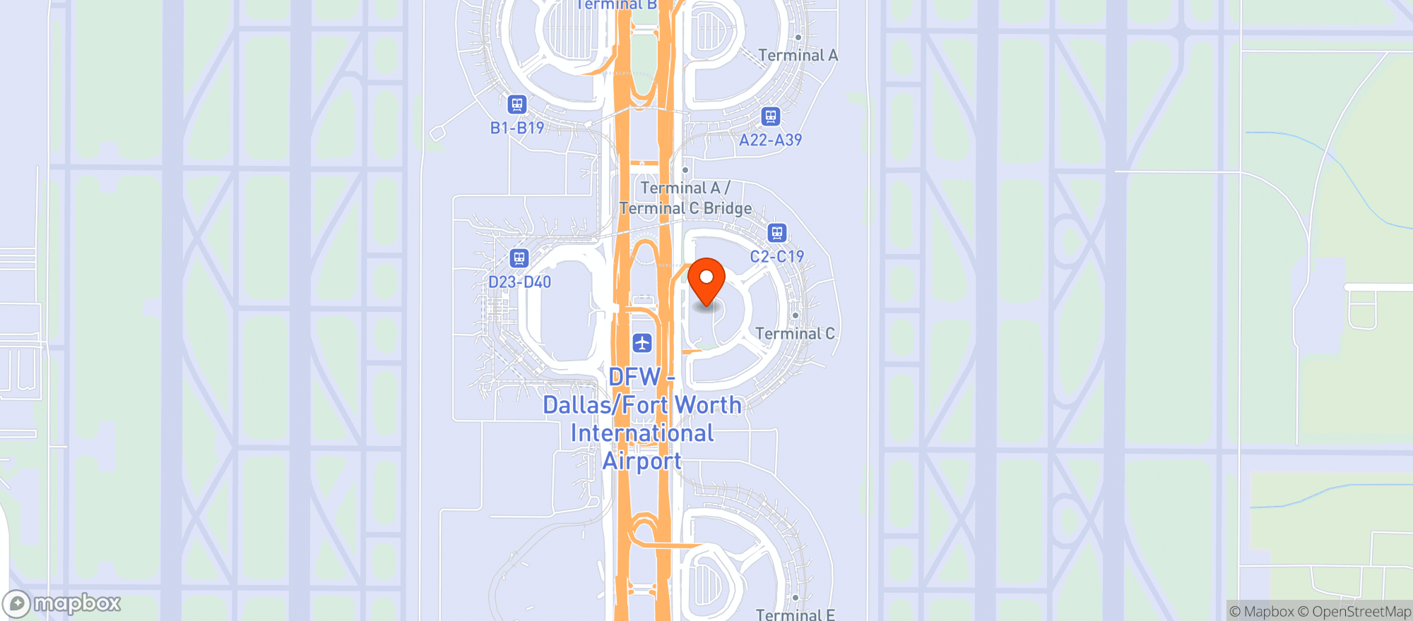 Map showing Hyatt Regency Dfw